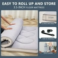 thumbnail image 5 of ABORON Japanese Floor Mattress Futon Mattress Queen Size, Thicken Tatami Mat Sleeping Pad Foldable Roll Up Mattress Gray, 5 of 10