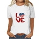 thumbnail image 1 of Tops Cortos para Mujeres Día de la Independencia Patriótica Impreso Cuello Redondo, Camiseta de Manga Corta Casual para la Primavera, Verano Y Fiesta, 1 of 4