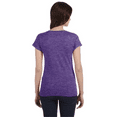 thumbnail image 3 of Gildan Softstyle Short Sleeve V-Neck T-Shirt, Women's Semi-Fitted Rib Collar Tee, Heather Purple, XL, 3 of 6