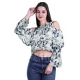 thumbnail image 2 of Moomaya Plus Size Cold Shoulder Top Printed Ladies Tops Blouses Women Party Tops, 2 of 4