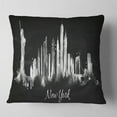 thumbnail image 2 of Designart New York Dark Silhouette - Cityscape Painting Throw Pillow - 18x18, 2 of 5