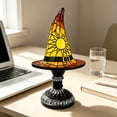 thumbnail image 6 of Qocolcyl Halloween Decor Witch Hat Lamp Gift,LED Halloween Night Light Table Decorations for Home Indoor,Handcrafted Retro Resin Witchy Decor for Shelf Mantel,Gothic Party Home Decoration (USB Power), 6 of 7