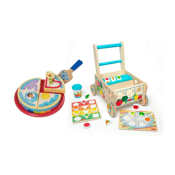 Blues Clues & You Wooden Birthday Party Play Set with Wooden Shape Sorting Grocery Cart