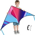 thumbnail image 4 of Crogift Delta Kites for Kids & Adults, Extremely Easy to Fly & Assemble Kite, Best Kite for Beginners, with 330ft High Strength String (Aurora Blue), 4 of 7