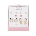thumbnail image 2 of Believe by Brilliance Women's Cubic Zirconia Shell Crab Stud Hoop Earring Set, 2 of 3