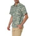 thumbnail image 4 of Camisa de playa hawaiana de botones de manga corta con estampado floral para hombres INSPIRE CHIC 46 Gris y Blanco, 4 of 6