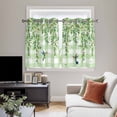 thumbnail image 4 of Spring Plants Kitchen Curtains Window Panels, Watercolor Birds Leaves Flowers Green Plaid Insulated Window Treatment Curtain, Grommet Curtains for Bedroom/Living Room/Bathroom, 2 Piece 42"Wx54"L, 4 of 8