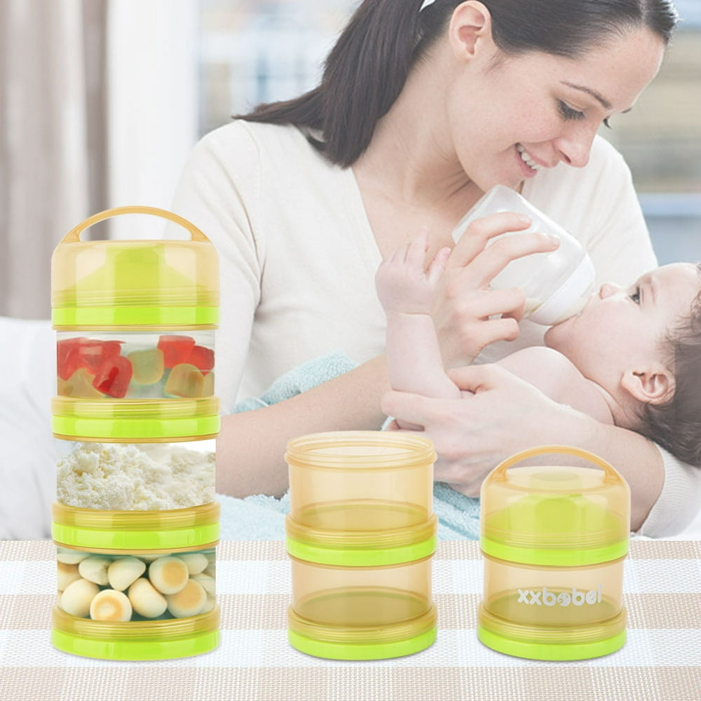 FAGINEY 3 Layer Portable Baby Milk Powder Feeding Box Food Storage