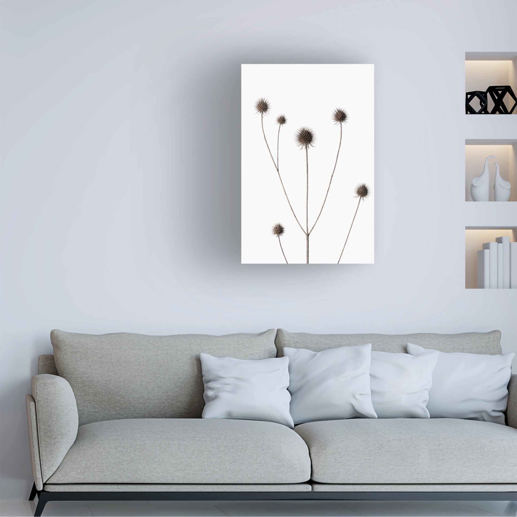 Trademark Fine Art Pictufy Studio Thistle Grey 11 Canvas Wall Art