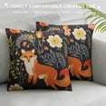 thumbnail image 3 of JRXY  Square Throw Pillow Covers Forest Floral Flowers Leaves Cute Fox Pillow Cases Decorative for Home Bedroom Sofa Pillowcases Standard  White, 3 of 5