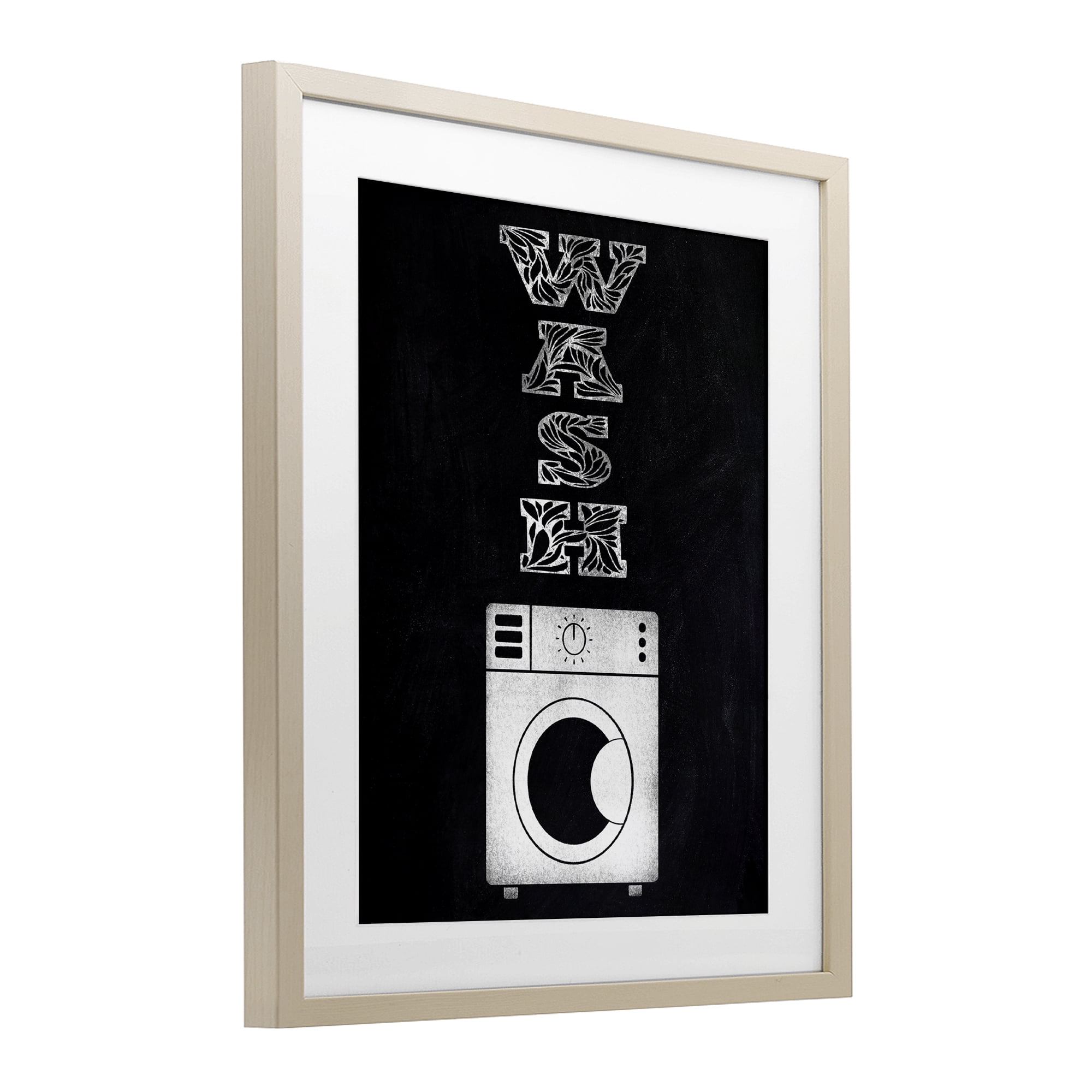 Laundry Wash Ornate Letters Birch Framed Print Under Glass, design by Marcus Prime