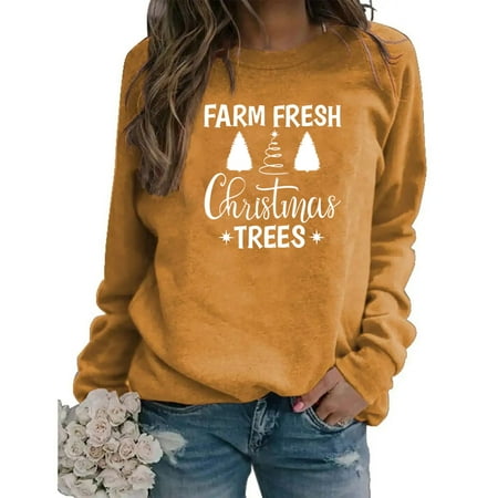 

Zedker Sweatshirts for Women Loose Fit Trendy Plus Size Sweatshirts for Women Loose Fit Women s Tops Christmas Print Round Neck Sweater Loose Blouse Hoodless Sweatshirt
