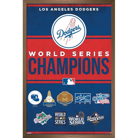 MLB Los Angeles Dodgers - Champions 25 Wall Poster, 22.375" x 34" Framed