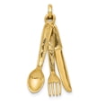 thumbnail image 1 of 14K Yellow Gold Knife, Fork & Spoon Charm, 1 of 2