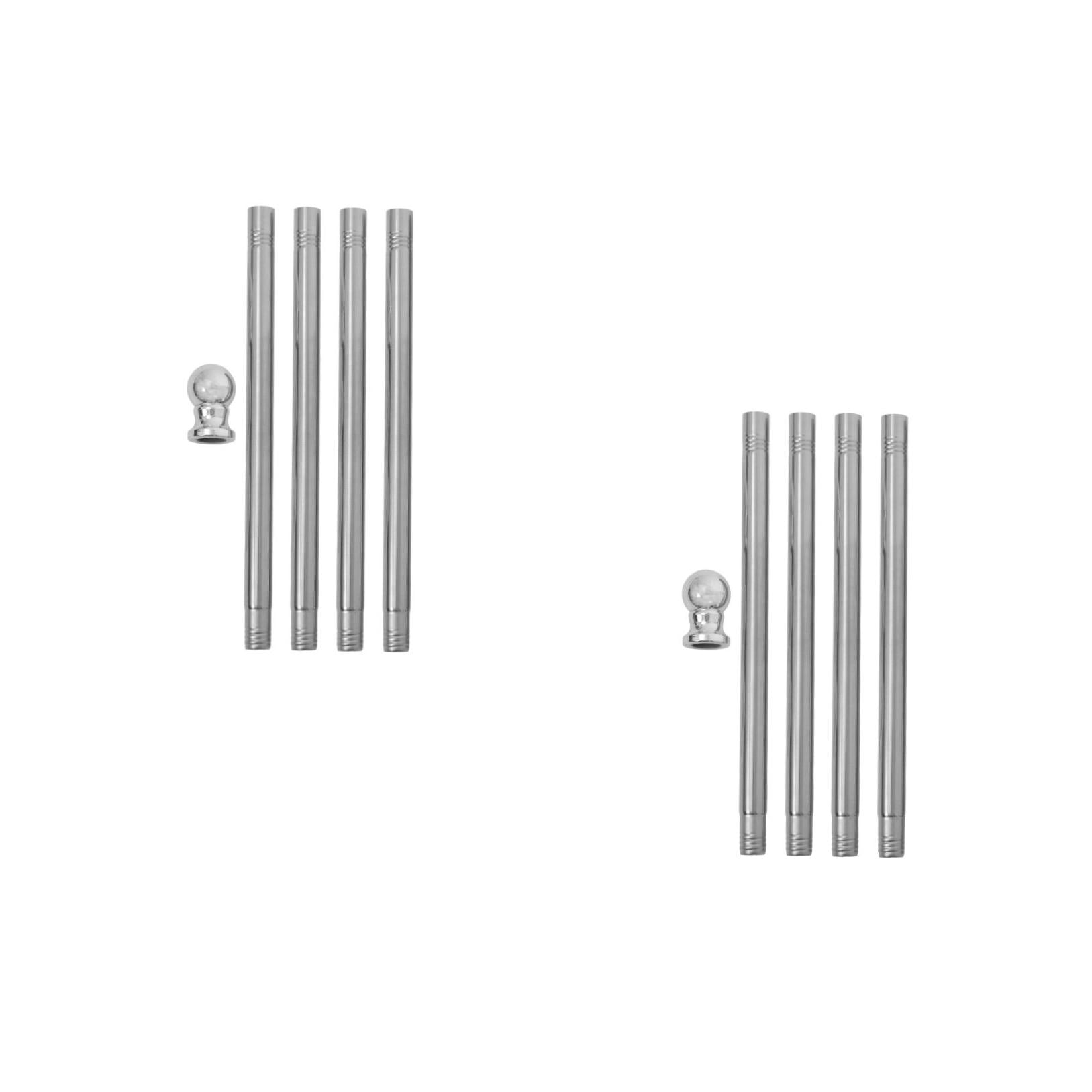 Worgeous 2pcs Stainless Steel Flagpole for Patio, Porch Flag Holder Adjustable Flagpole Heavy Duty Garden Flagpole for Outside House Garden Yard Accessories Silver