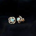 thumbnail image 3 of Rosec Jewels 1.25 CT Ethiopian Opal and Diamond Swirl Stud Earrings for Women, 18K Yellow Gold, 3 of 9