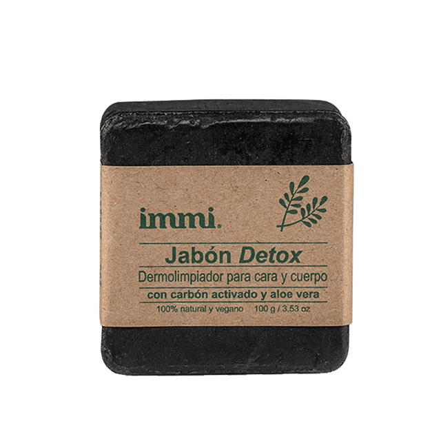 Jabón Detox Immi 100 g Carbón Activado y Aloe Vera
