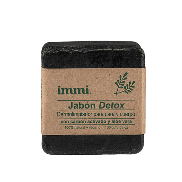Jabón Detox Immi 100 g Carbón Activado y Aloe Vera