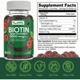 thumbnail image 2 of YUM-V's Biotin Gummies for Hair Skin & Nails in Luscious Raspberry Flavor, 5000mcg in 2 Gummies at 2500mcg Each, 60 Count, 2 of 8