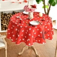 thumbnail image 2 of Valentine''s Day Tablecloth 60×60 Inch Round, Mini Love Hearts Red Washable Table Cover for Party Picnic Dinner Decor, 2 of 6
