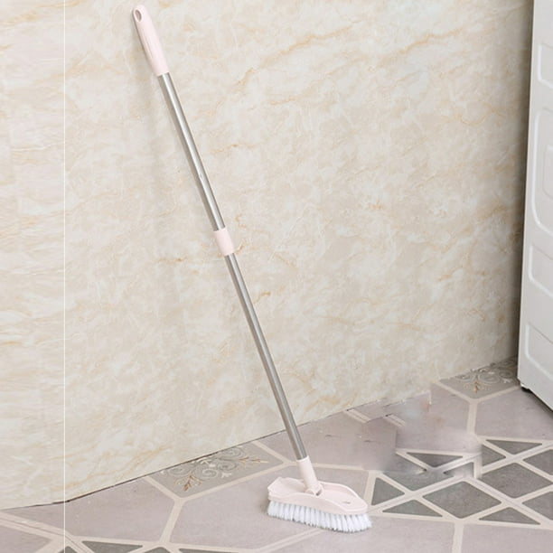 2 Pack Floor Scrub Brush with Long Handle Adjustable Stainless
