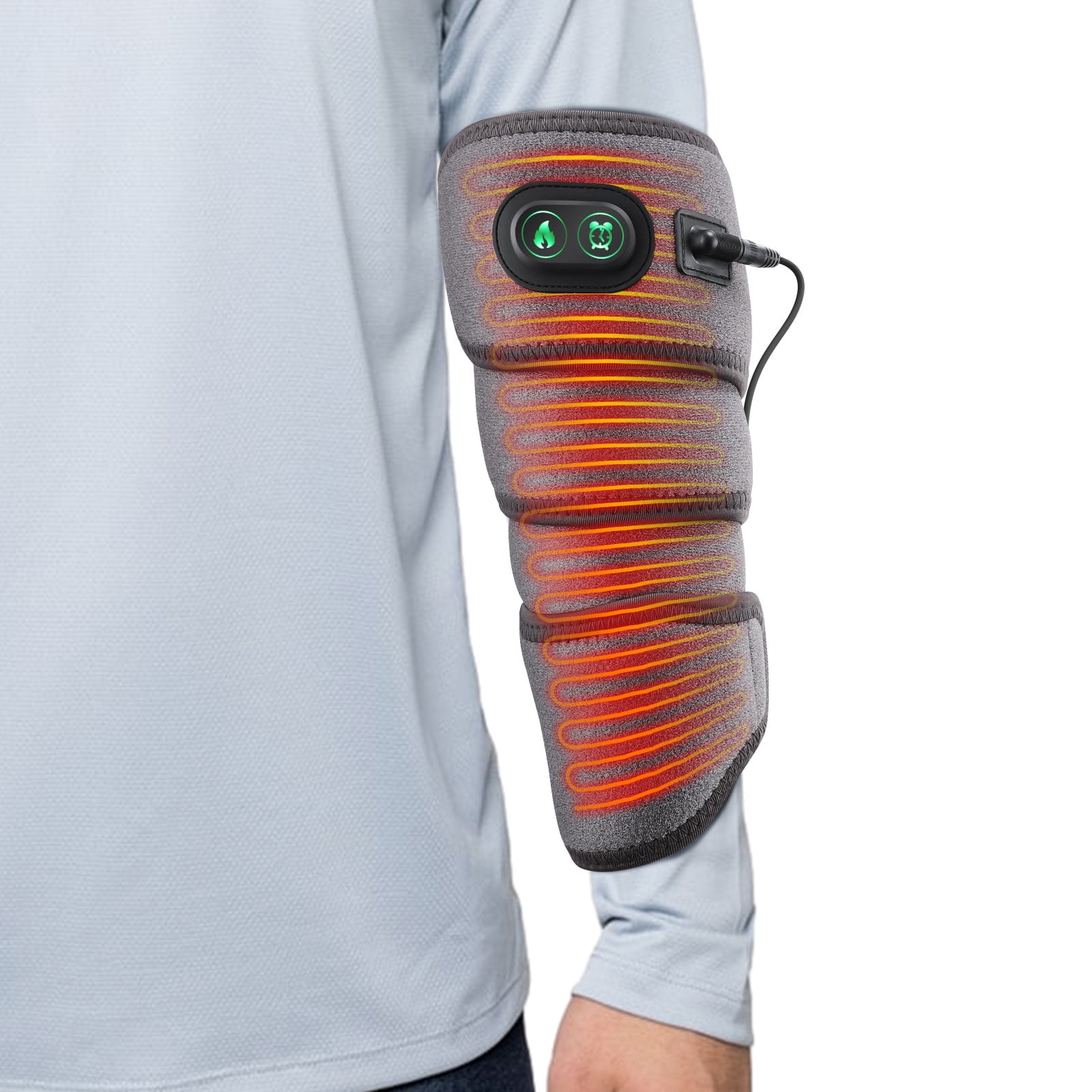 Arm Heating Pad Wrap, Electric Heated Arm Wrap, Extra Long Heated Wrap Belt, Electric Heated Arm Wrap Strip Type for Wrist Ankle Feet with 3 Heat Settings, 78" Power Cord, 45 * 3.5 inch, Gray