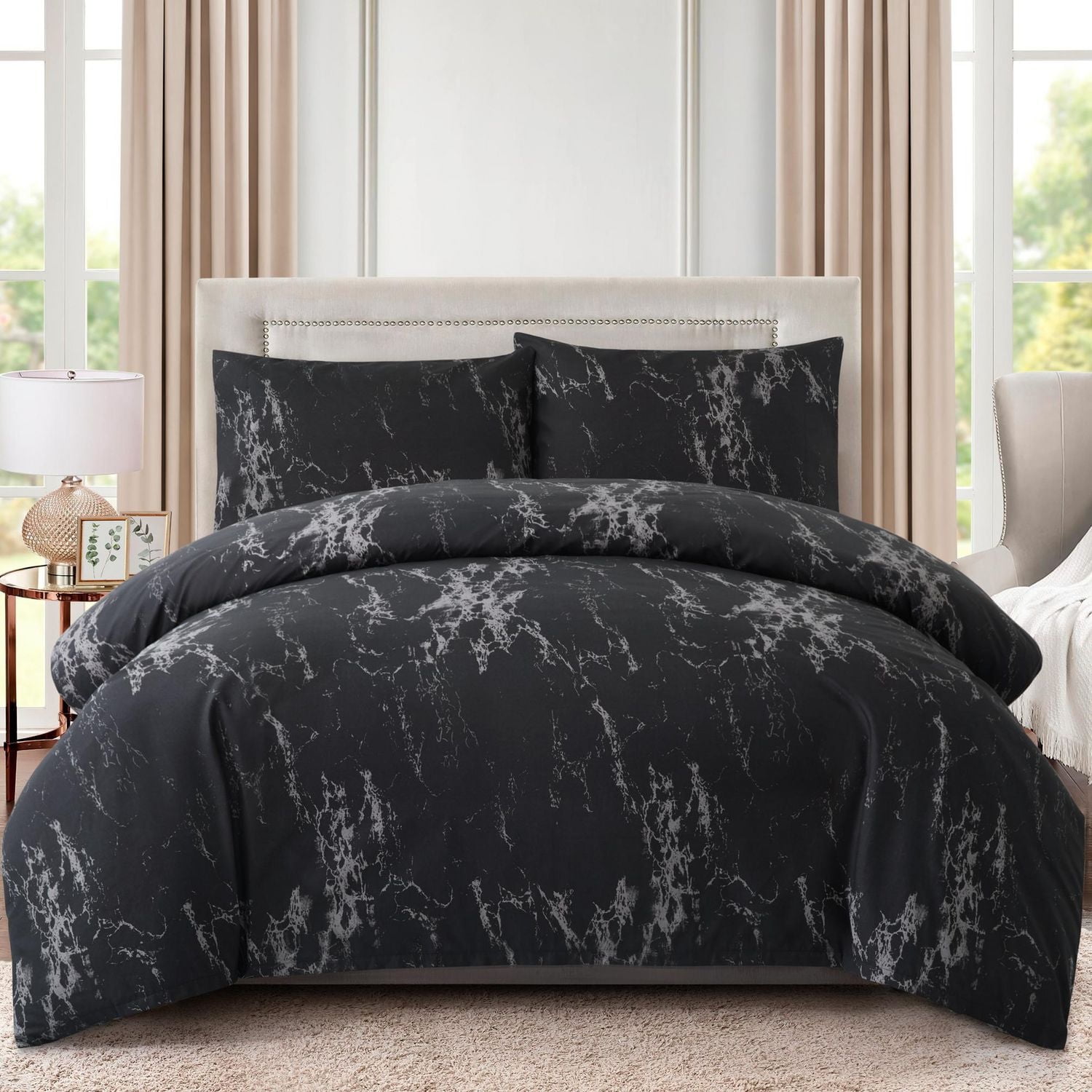 Marina Decoration Ultra Soft Silky Zipper Rich Printed Rayon from Bamboo All Season Duvet Cover Set with Pillowcases