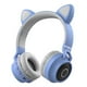 thumbnail image 1 of Audífonos VIMI Bluetooth Diadema 3.5 Orejas De Gato Con Luz Led Radio Azul Cielo, 1 of 5