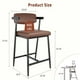 thumbnail image 2 of QinaQin Juego de 2 bancos de bar con brazos de 26 pulgadas, asiento amplio tapizado, respaldo y reposapiés, ideales para isla de cocina, 2 of 6