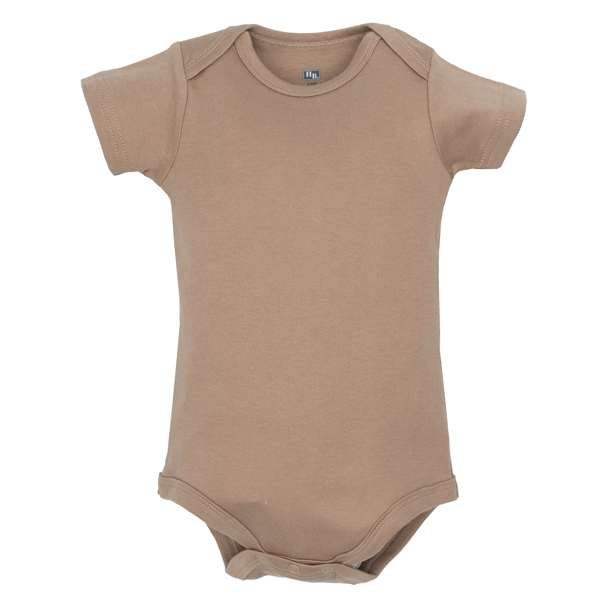 Hudson Baby Infant Boys Cotton Bodysuits 5-Pack, Beige Safari, 3-6 Months