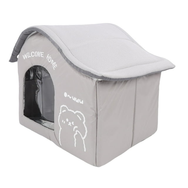 Maison Rafraîchissante pour Animaux, Maison Pliable pour Chat et Chien avec Boîte à Glace, Grotte Rafraîchissante Résistante aux Intempéries, Maisons pour Chat Intérieur Extérieur Ventilées & Faciles à Nettoyer et à Assembler