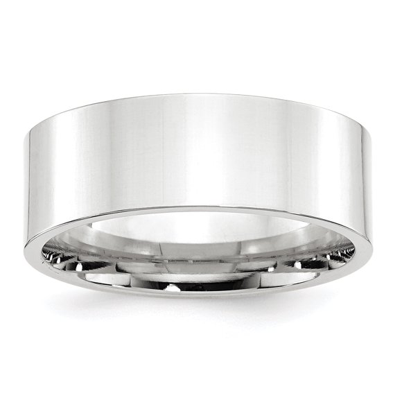 10K White Gold 8mm Standard Flat Comfort Fit Band Size 10