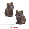 thumbnail image 2 of K-KED Natural Quartz Crystal Carved Lucky Cat Gemstone Statue Healing Reiki Decor Gift-Blue Amphibole Quartz, 2 of 6