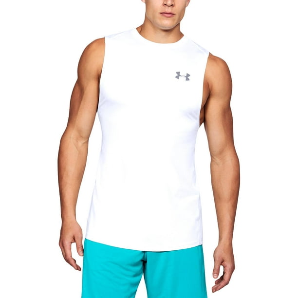Under Armour Under Armour Mens Heat Gear Logo Tank Top White XXL