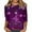Dark Purple, variant on Women's Christmas Red Sweater with Sparkling Ribbon Design, 3/4 Sleeve, Casual Holiday Top