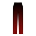 thumbnail image 5 of up to 60% off Gifts Usmixi Womens Trousers Fashion Gradient Print Plus Size Elastic Waist Long Pants Casual Lightweight Loose Wide Leg Pants with Pockets Wine m, 5 of 5