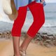 thumbnail image 2 of Pantalones de Yoga de Verano para Mujeres Pantalones de Gimnasio Ligeros de Cintura Alta de Color Sólido Capris, 2 of 6
