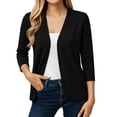 thumbnail image 4 of LNWUY Women's Lightweight Open Front Cardigans Short Sleeve Solid Color Casual Stretch Soft Knit Cardigan Sweaters Black L, 4 of 8