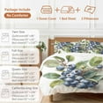 thumbnail image 6 of Fruit Blueberry Bedding Duvet Cover Set Full Size 4 Pieces Green Leaves Soft Twill Plush Quilt Cover, Include 1 Duvet Cover 1 Flat Sheet And 2 Pillow, 6 of 7