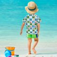 thumbnail image 4 of FORMRS Boys Rash Guard Short Sleeves Swim Shirt Quick Dry UPF 50+ Sun Protection, Sizes 3-12T, Christmas Dog Paws Pattern, 4 of 6