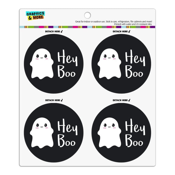 Hey Boo Cute Kawaii Ghost Refrigerator Fridge Locker Vinyl Circle Magnet Set