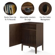 Asher Record Storage Stand Dark Brown