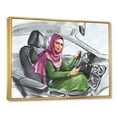 thumbnail image 3 of Designart 'Arabian Lady Driving A Car II' Modern Framed Canvas Wall Art Print, 3 of 5