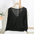 thumbnail image 2 of Yuzhih Women's Knit Cardigan Long Sleeve Button down Open Front Casual Solid Lightweight Sweater Tops, 2 of 3