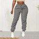 thumbnail image 5 of Amzcrzy Pantalones Cargo Mujer Color Liso Ligeros Senderismo Detalle Fruncido Cintura Elástica Cordón Cómodos Jogging Tallas S-2XL Gris, 5 of 7