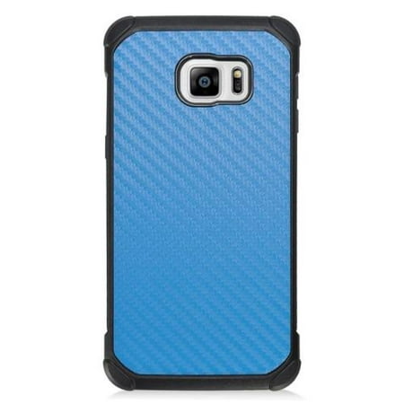 - Insten Carbon Fiber Hard Dual Layer Hybrid Case For Samsung Galaxy S6 Edge Plus - Blue/Black