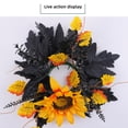 thumbnail image 6 of YIBONIKA 6-Piece Candle Holder Set with Artificial Maple Leaf and Sunflower, Halloween Home Decor, 6 of 6