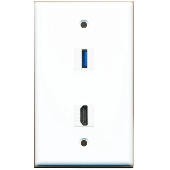 Ultra Spec Cables 1 Port USB 3.0 A-A HDMI Wall Plate Solid