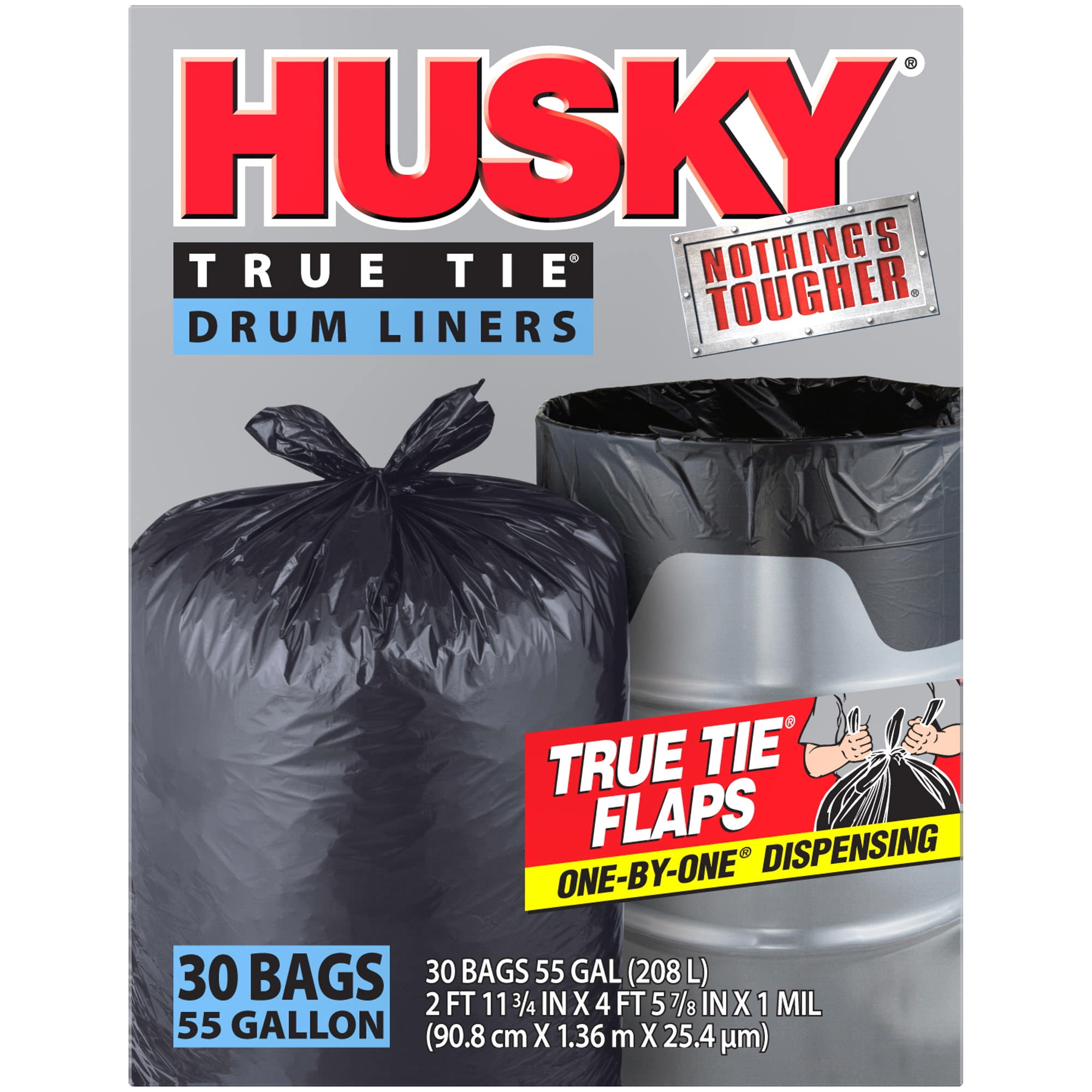 Husky 55-Gallon Clear Flap Tie Drum Liner Trash Bags 80 ct. 