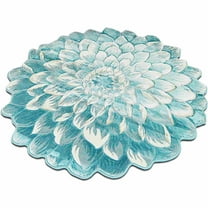 Flowers Rug Design 303 - 6'6"x6'6" Round, Blue